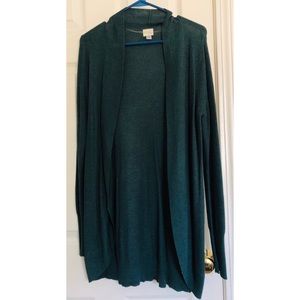 Emerald Tulip Hem Cardigan